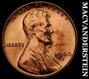 1940-S Lincoln Wheat Cent - Red Choice Gem Brilliant Unc  No Reserve  #F4972 - Picture 1 of 2