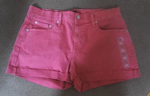 NEU OHNE ETIKETT GAP DAMEN ROSA DENIM ABGESCHNITTEN SHORTS -- GRÖSSE 8/29 3-ZOLL INNENNAHT - Bild 1 von 5