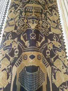 Stunning Cotton handwoven vegetable dyes Ikat, Sumba, Indonesia, 58.5” X 20.5” - Picture 1 of 10