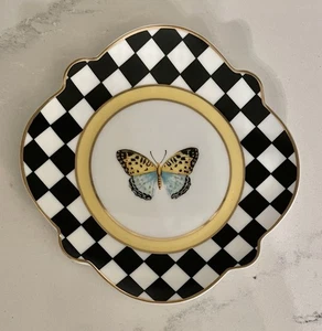 MacKENZIE-CHILDS Butterfly Toile Ceramic Bread & Butter Plate NEW NIB! - Picture 1 of 4