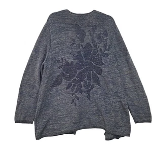 Ulla Popken Cardigan Sweater Long Sleeve Stretch Knit Blue Women’s Size XLarge - Picture 1 of 8