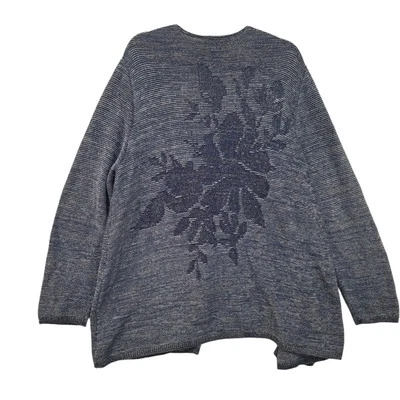 Cárdigan suéter Ulla Popken manga larga tejido elástico azul para mujer talla XLarge  Foto 1 de 4