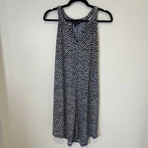 Banana Republic Womens Geometric Lightweight Sleeveless Dress Navy Size Large - Picture 1 of 16