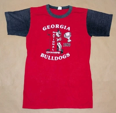 Vintage 1980 Georgia Bulldogs Football National Champions Womens T-shirt Lg. EUC - Image 1 of 4