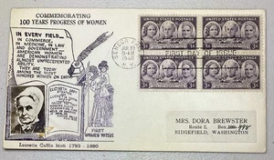FDC 1948 Conmemorando los 100 Años del Progreso de las Mujeres Lucrecia Ataúd Mott - Imagen 1 de 3