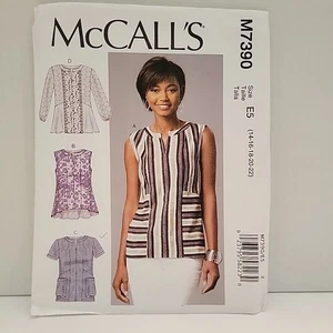 McCall's Pattern M7390 Misses Tops Split Neck 4 Styles Sizes 14-22 UC/FF - Picture 1 of 2
