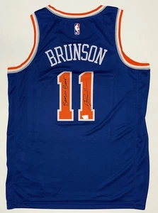 Jalen Brunson BURNER inscri Signed NY Knicks Nike SM Jersey autographed Fanatics - Picture 1 of 7