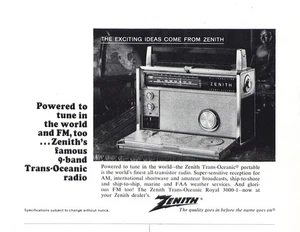 1967 Zenith 9-Band Trans Oceanic Radio: Tune In the World Vintage Print Ad - Picture 1 of 1