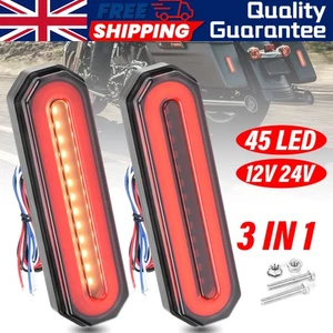 2X LED Rear Tail Lights Sequential Indicator Stop Lamp Trailer Caravan Van Truck - Picture 1 of 12