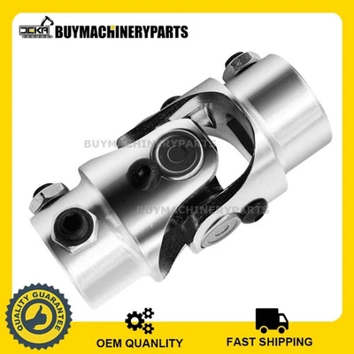 New 17mm DD X 3/4" DD Steering Shaft Universal U Joint Coupling Chrome 17mm 19mm - Image 1 of 4