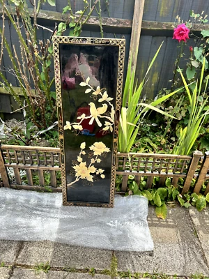 Vintage Chinese Lacquered Pictures with Mother of Pearl Marquetry - Image 1 of 4