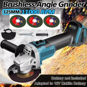 125mm Electric Cordless Brushless Angle Grinder For 18V Makita Li-ion Battery UK - Picture 1 of 11