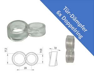 6 x Türklinkenpuffer Ø14,8 & 17,2mm Türstopper Klinke Türgriff Schutz flexibel - Bild 1 von 9