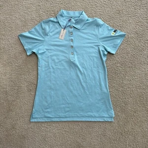 Peter Millar Shirt Damen mittelblau Polo HD Supply Golf Krone UPF 50 Sonne neu mit Etikett - Bild 1 von 10
