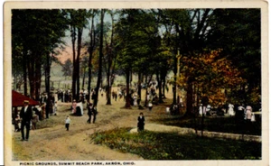 Postal 1920 Summit Lake Picnic Grounds Beach Park Akron Ohio Antiguo De Colección 0706 - Imagen 1 de 2