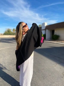 mexikanischer Schal, Jorongo, Poncho, Gaban, Capa, Reboso, Serape, Stickerei Flores Bordadas - Bild 1 von 34