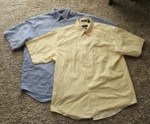 Van Heusen Herren Kurzarm Oxford Blau Anzughemd Paket 2 Gr. 16/16 1/2  - Bild 1 von 8