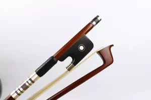 4/4 Viola Bow Brazilwood Ebony Frog with Natural Horsehair Pearl eyes inlaid - Picture 1 of 7