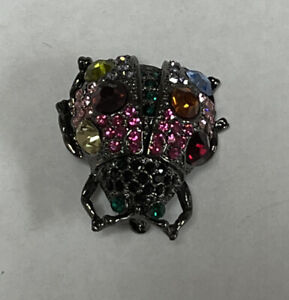 Beautiful Ladybug Brooch/Pin. All Colors & Sizes Of Rhinestones. Lots Of Sparke