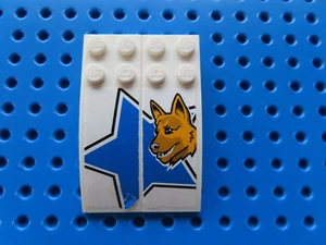 Lego 2 x Stein gewölbt Bogenstein 44126 weiß 6x2 Sticker Stern Hund 7970 - Bild 1 von 1
