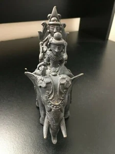 Antique Myanmar or Thailand Elephant Rider Bronze Statue - Picture 1 of 7