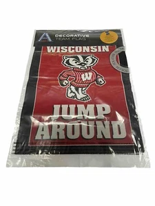 Wisconsin Badgers Jump Around Mascot 13 X 18 Garden Flag - Picture 1 of 1