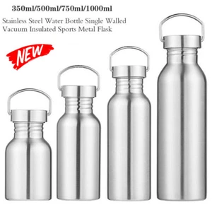 350-1000ml Stainless Steel Water Bottle Cycling Metal Sports & Gym Drink Flask - Picture 1 of 8
