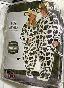 Cow Zipster Adult L/XL Costume Hooded Kigurumi Hood Halloween Union Suit Animal - Picture 1 of 6