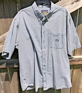 Vintage Cinch Up Short Sleeved Cowboy Western Shirt XXL Small Checkered Pattern - Picture 1 of 3