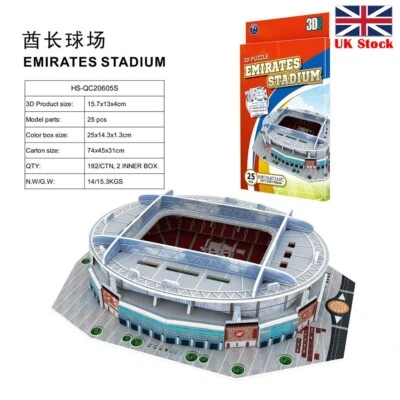 Three dimensional 3D football  puzzle building assembly toy Emirates Stadium - Image 1 of 2