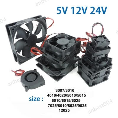 DC 5V 12V 24V Cooling Fan Brushless Motor Case  40MM 50MM 70MM 80MM 90MM 120MM - Image 1 of 4