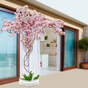 Artificial Cherry Blossom Tree Fake Sakura Tree For Bridal Bouquets Decor US - Picture 1 of 14
