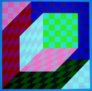 Victor Vasarely 1908 Pécs / VY-35 / große Farbserigraphie, handsigniert / 1974 - Bild 1 von 12