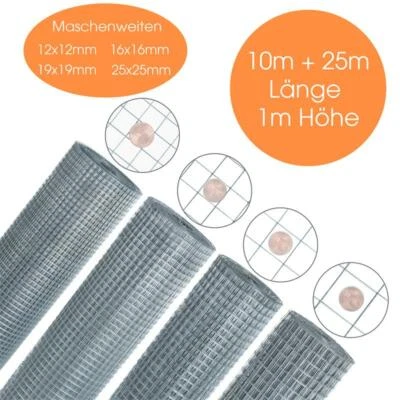 ESTEXO Volierendraht Maschendraht Zaun Schweißgitter Drahtgitter 4-Eck verzinkt Draht