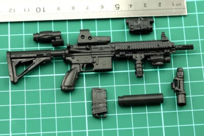 Conjunto de modelo a escala 1:6 pistola de rifle de asalto 4D negra HK416 para figura de 12" EE. UU# Foto 1 de 4