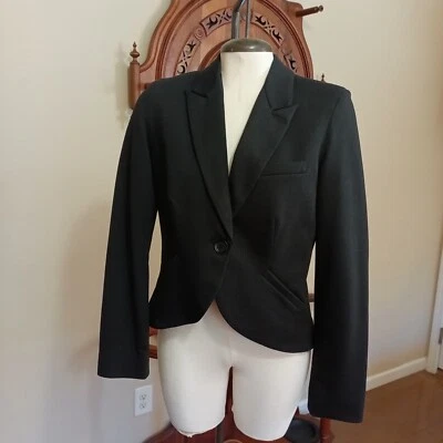 Blazer Gibson pequeno preto forrado ombros acolchoados algodão e poliéster - Imagem 1 de 4