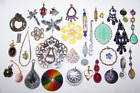 Vtg Jewelry Scrap Craft Lot Findings Charm Parts Pieces Repurpose Dragonfly Fish