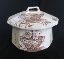 Antique Henry Alcock Transferware Chamber Pot & Lid, Cobridge, England 1884-90