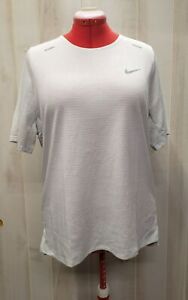 Nike Breathe Mens Short Sleeve Running Shirt Lt Gray Size Large L CJ5420-072 NWT