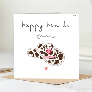 Personalised Hen Party Card Happy Hen Do Card Bride to Be Card Bachelorette 6x6 - Picture 1 of 2