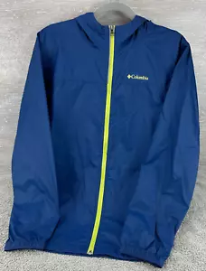 Columbia Lightweight Rain Blue Jacket with Hood Youth XL or Women's SM - Picture 1 of 10