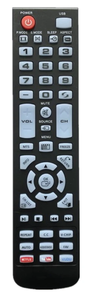 NEW USBRMT Remote Control XHY353-3 for Element TV ELEFW248 ELEFW505 ELEFT506 - Image 1 of 1