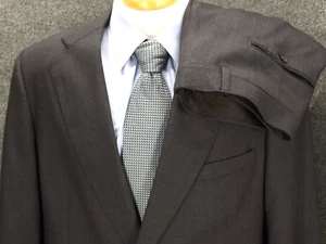 Jos A Bank Executive Suit 44R Gray Plaid Wool 38x29 Pleated Pants 2 Button USA - Picture 1 of 13