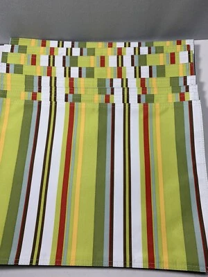 Set 8 Indoor Outdoor Placemats Stripes  13 X 18"  Never Used - Image 1 of 4