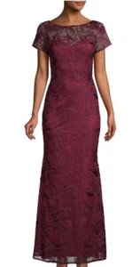 JS Collections Maroon Ball Gown Dress Formal Size 10 New with Tags - Picture 1 of 3