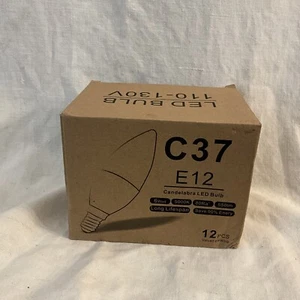 12 Pack Box C37 E12 Candelabra LED Light Bulb 6W 110-130V 550Lm Color 5000K New - Picture 1 of 6