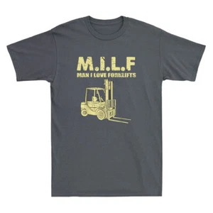 MILF Man I love Gabelstapler lustiger Gabelstaplerfahrer Geschenk Vintage Herren schwarz T-Shirt - Bild 1 von 8