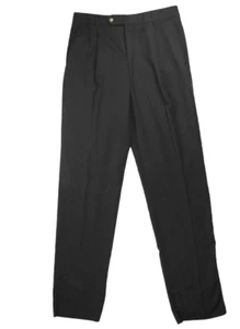 Pantalones de vestir Ballin para hombre 37 altos negros franela hechos en Italia puño crudo plisado NUEVOS - Imagen 1 de 9