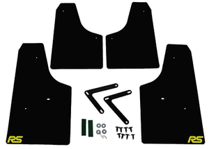 Ford Focus RS Mk2 Mud Flaps Mudflaps in Black with Yellow RS Outline Logo - 4mm - Picture 1 of 7