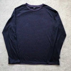 Hugo Boss Mens Soft Cotton Knitted Slim Fit Striped Jumper Purple Size XL - Picture 1 of 13